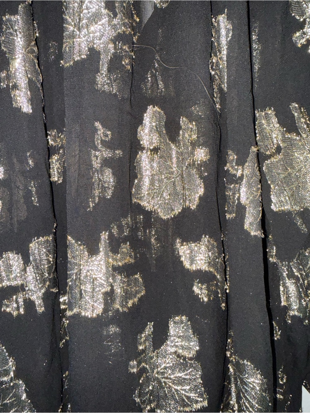 H&M Black Blouse with Metallic Gold Floral Pattern - Picture 4 of 4